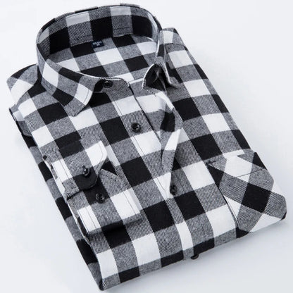 Men's Slim Fit Flannel Button Up Long Sleeve Shirt