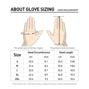 Sheepskin Leather Touchscreen Gloves size chart if using screen readers please contact us