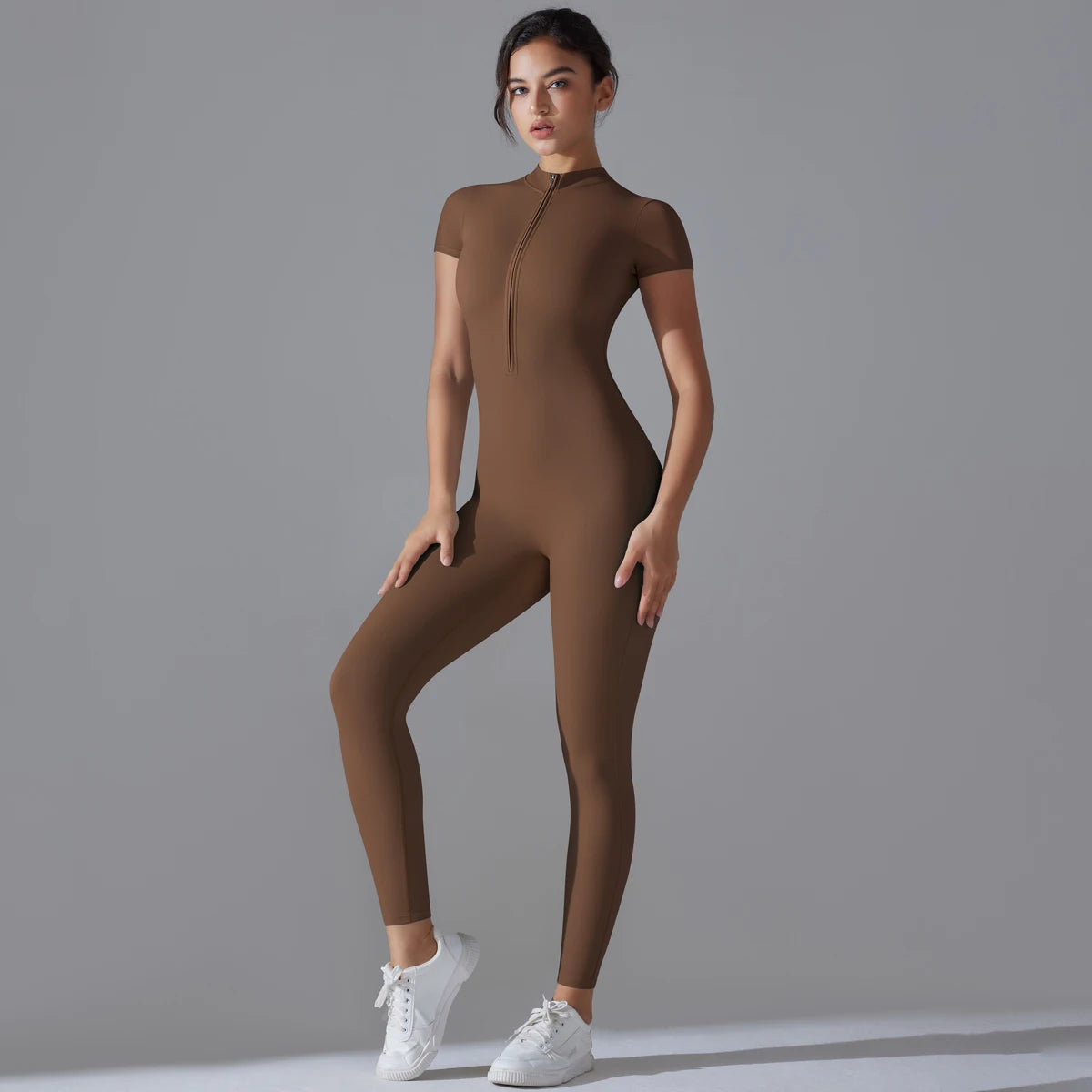 Yoga Full Body Jumpsuit with Zipper