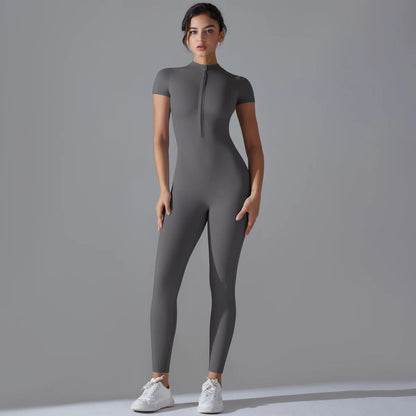 Yoga Full Body Jumpsuit with Zipper