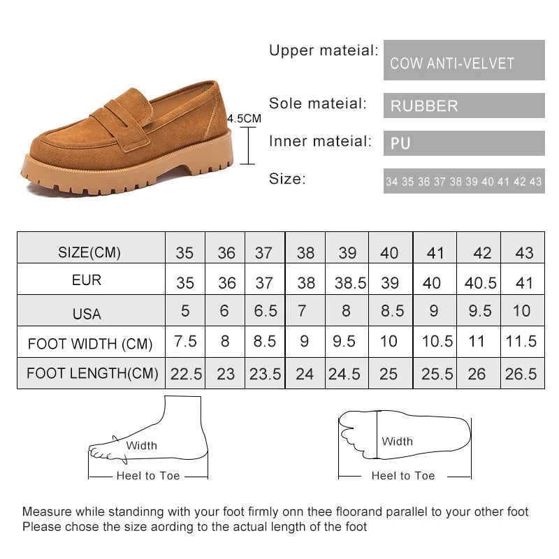 Women's Slip On Suede Loafers size chart if using screen readers please call us