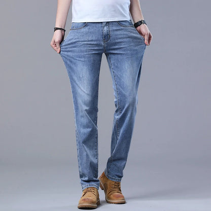 Men's Classic Straight Leg Denim Jeans stretch