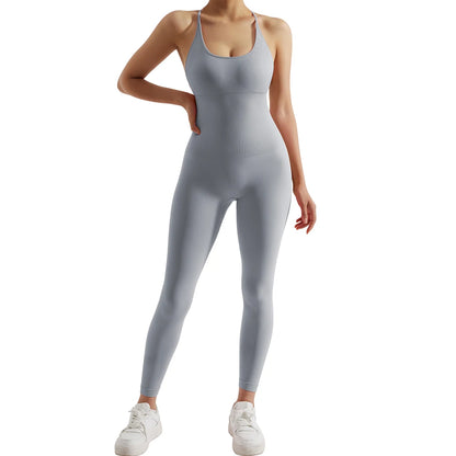 Women's Yoga Bodysuit with Open Back