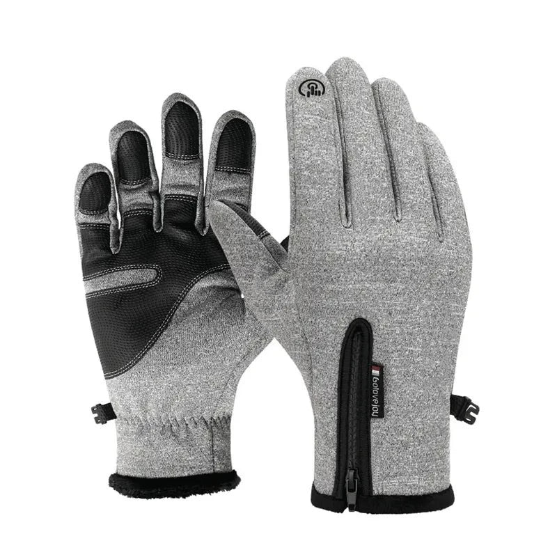 Touchscreen Winter Gloves with Grips grey