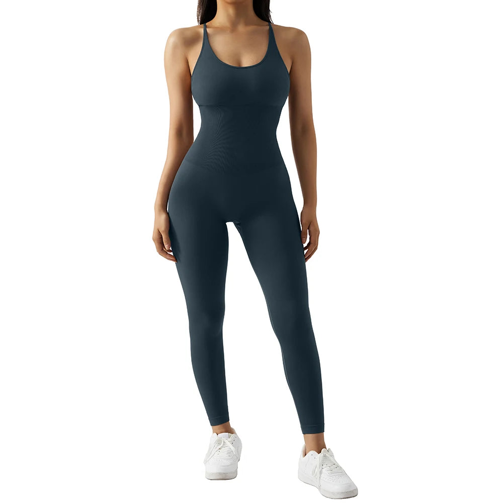 Women's Yoga Bodysuit with Open Back