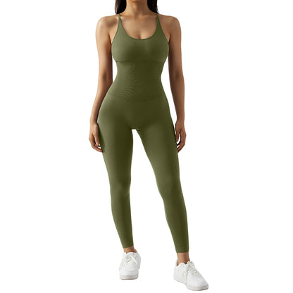 Women's Yoga Bodysuit with Open Back