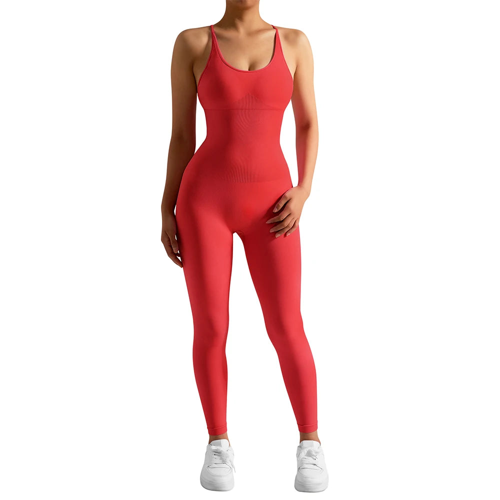 Women's Yoga Bodysuit with Open Back