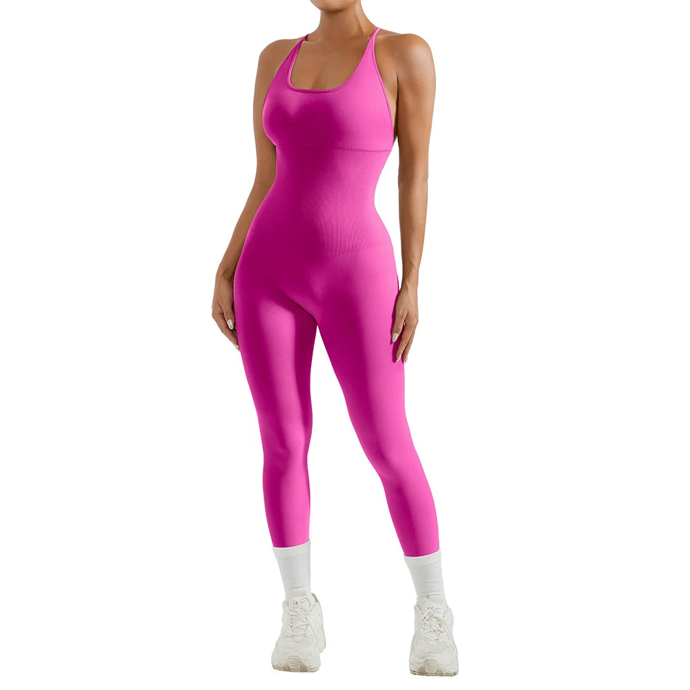 Women's Yoga Bodysuit with Open Back