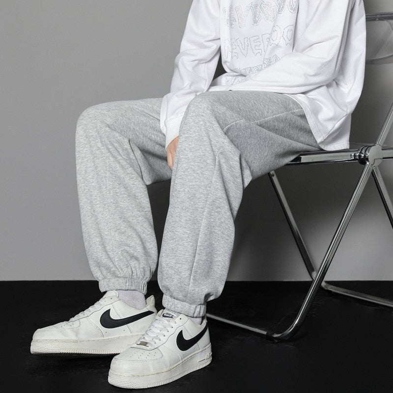 Standard Plain Sweatpants grey sitting down