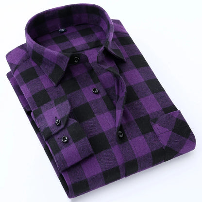 Men's Slim Fit Flannel Button Up Long Sleeve Shirt