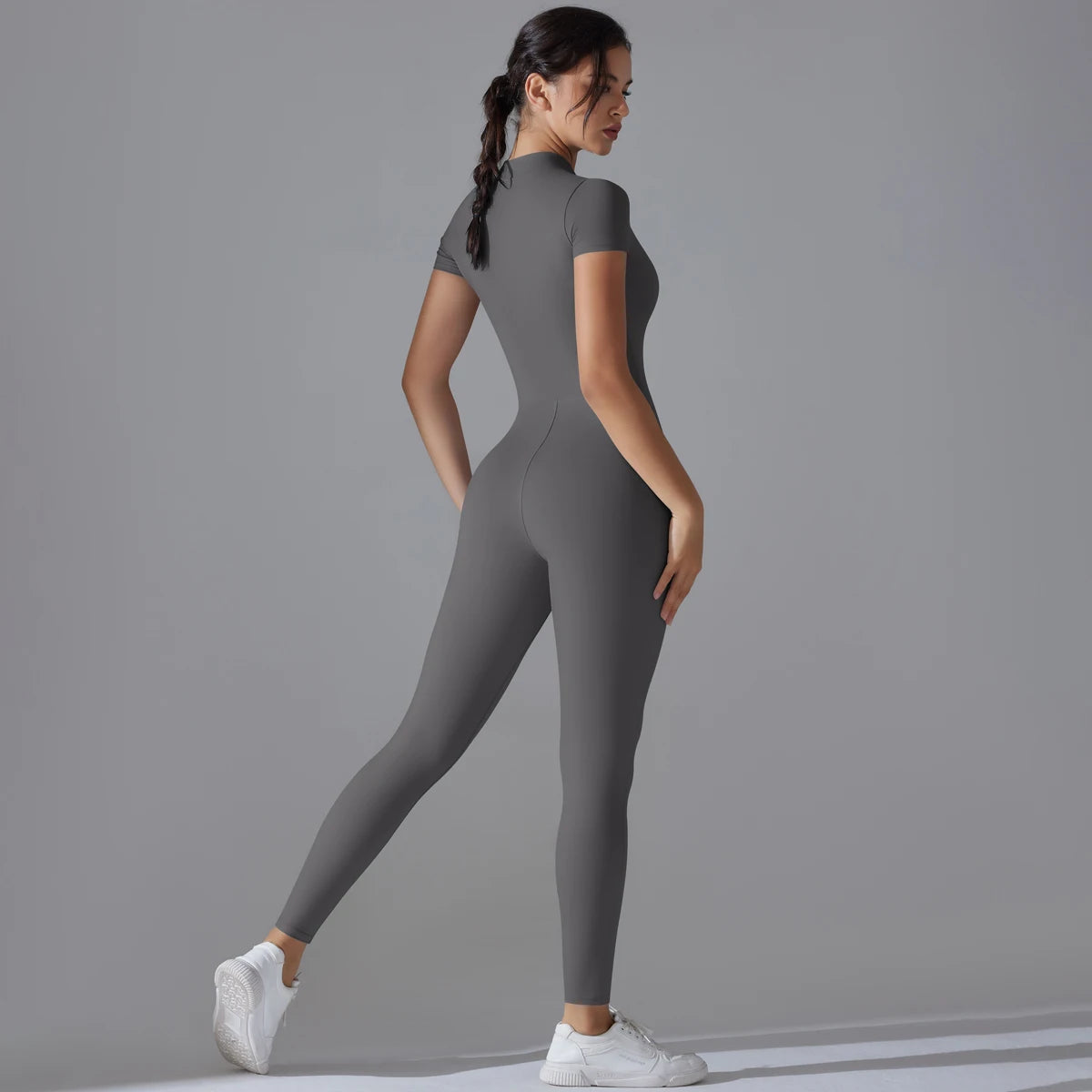 Yoga Full Body Jumpsuit with Zipper