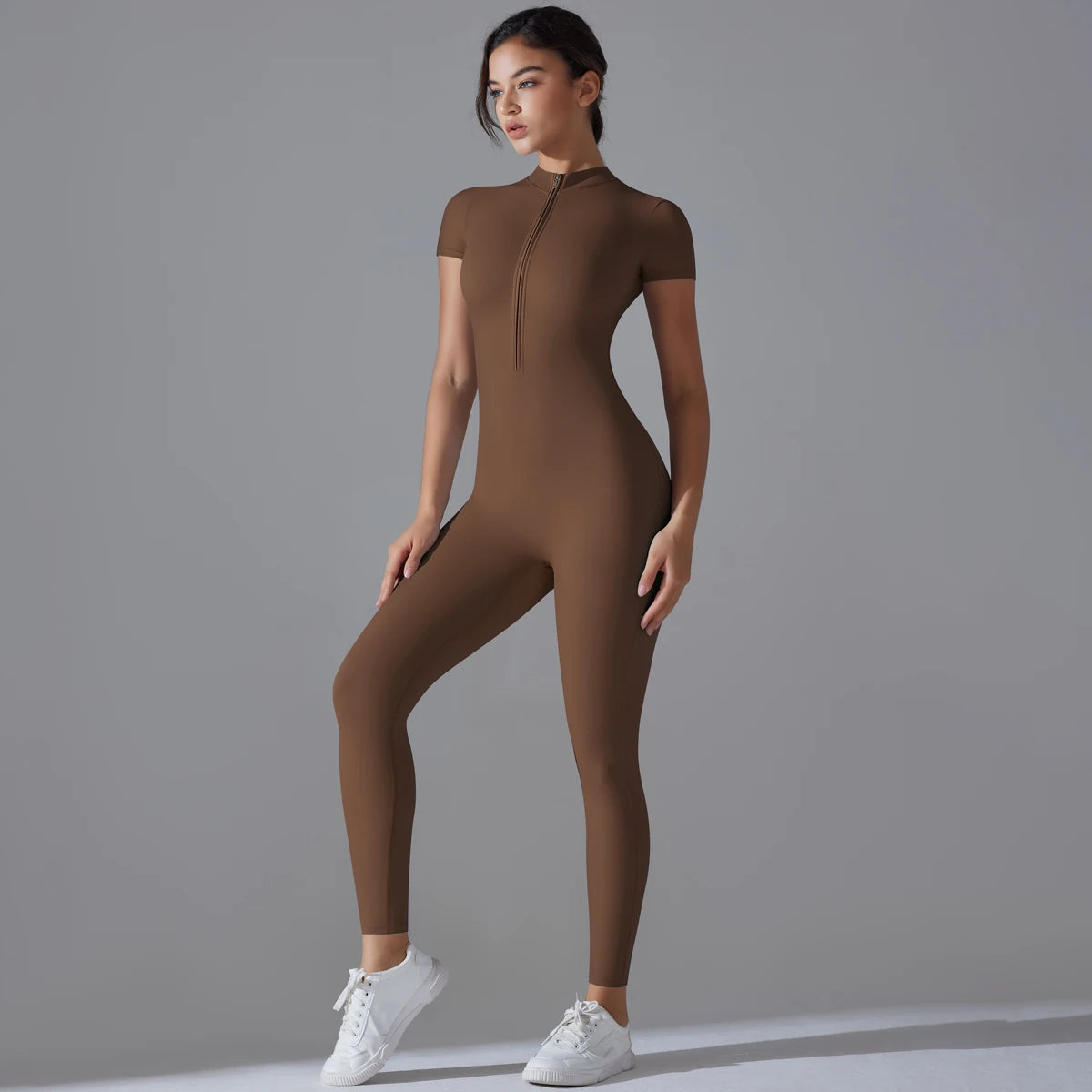 Yoga Full Body Jumpsuit with Zipper