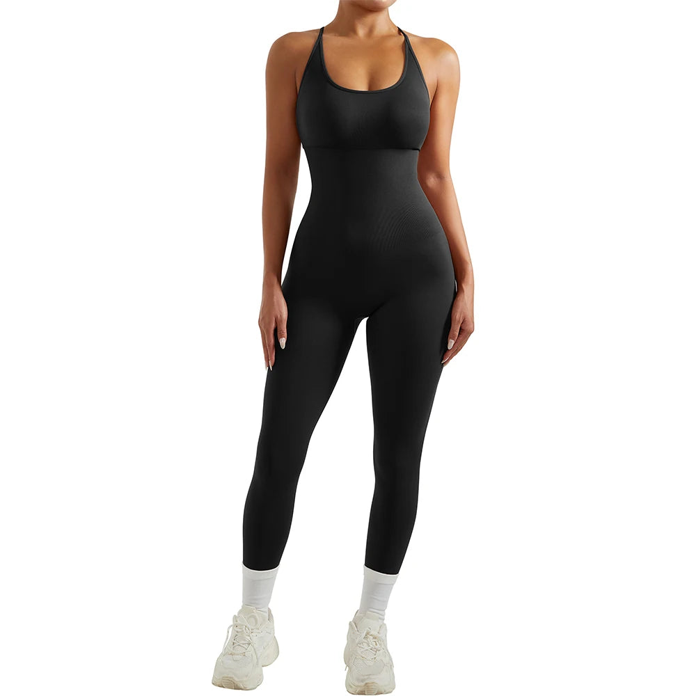 Women's Yoga Bodysuit with Open Back