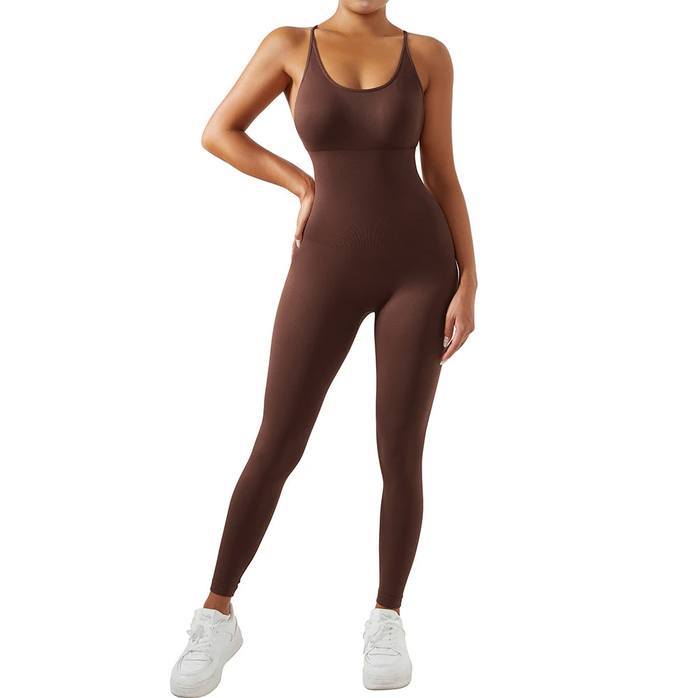 Women's Yoga Bodysuit with Open Back