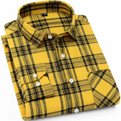 Men's Slim Fit Flannel Button Up Long Sleeve Shirt