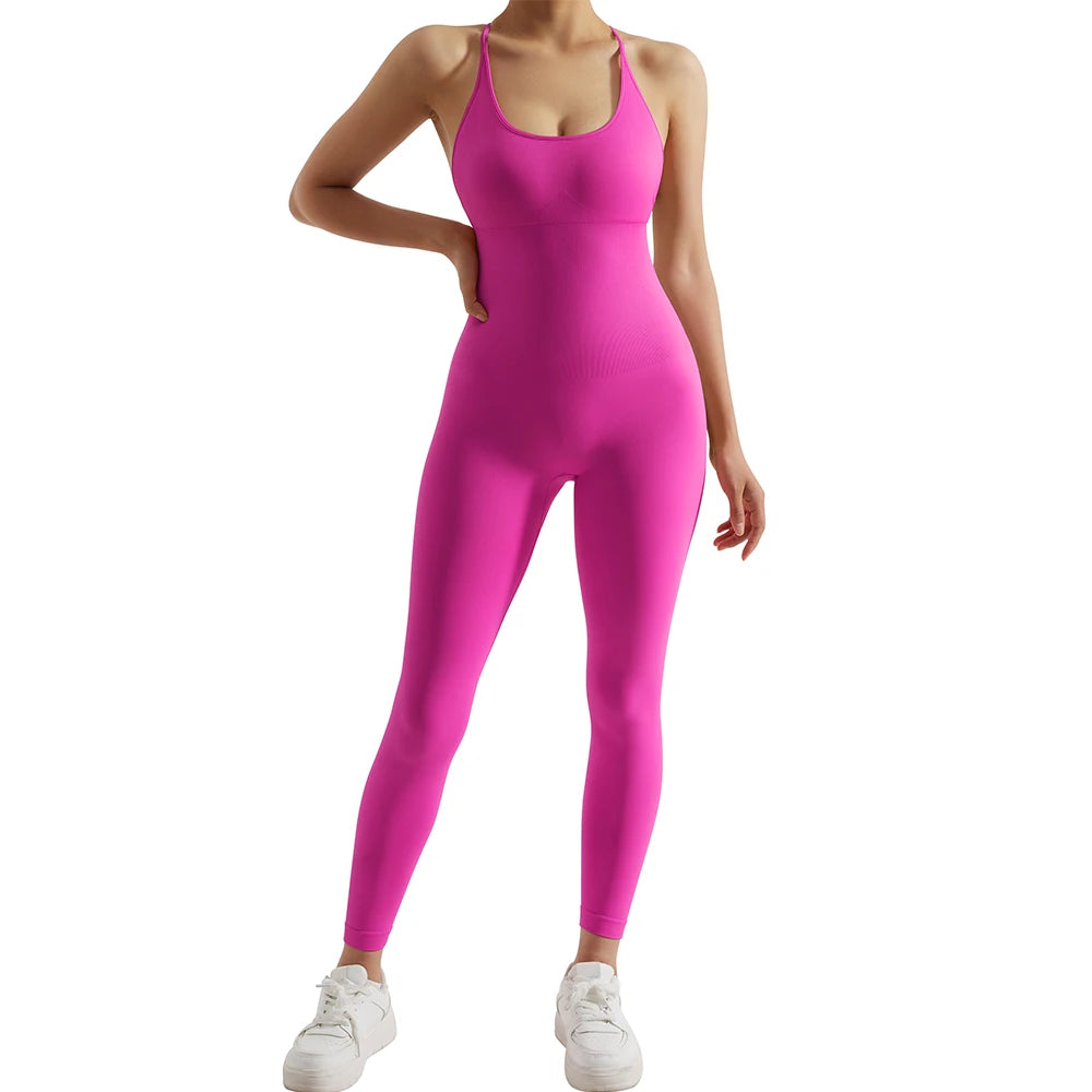 Women's Yoga Bodysuit with Open Back