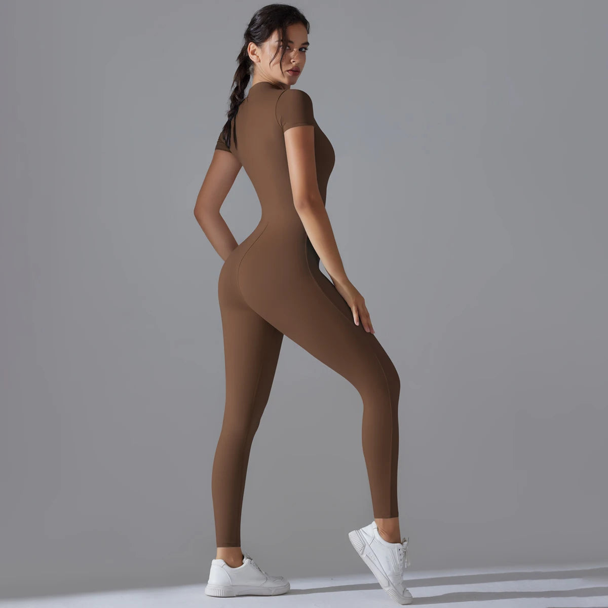 Yoga Full Body Jumpsuit with Zipper