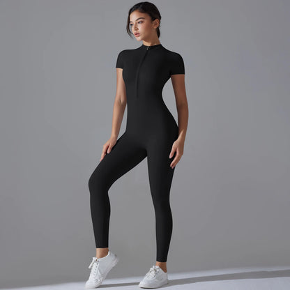 Yoga Full Body Jumpsuit with Zipper