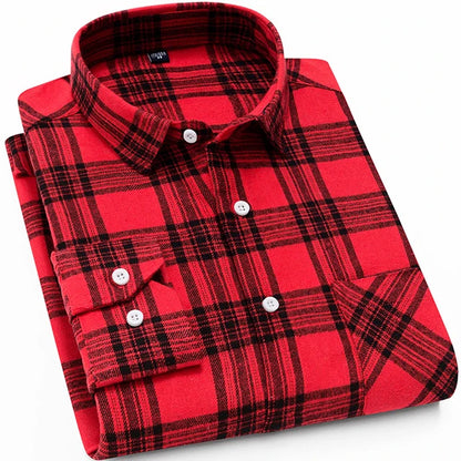 Men's Slim Fit Flannel Button Up Long Sleeve Shirt