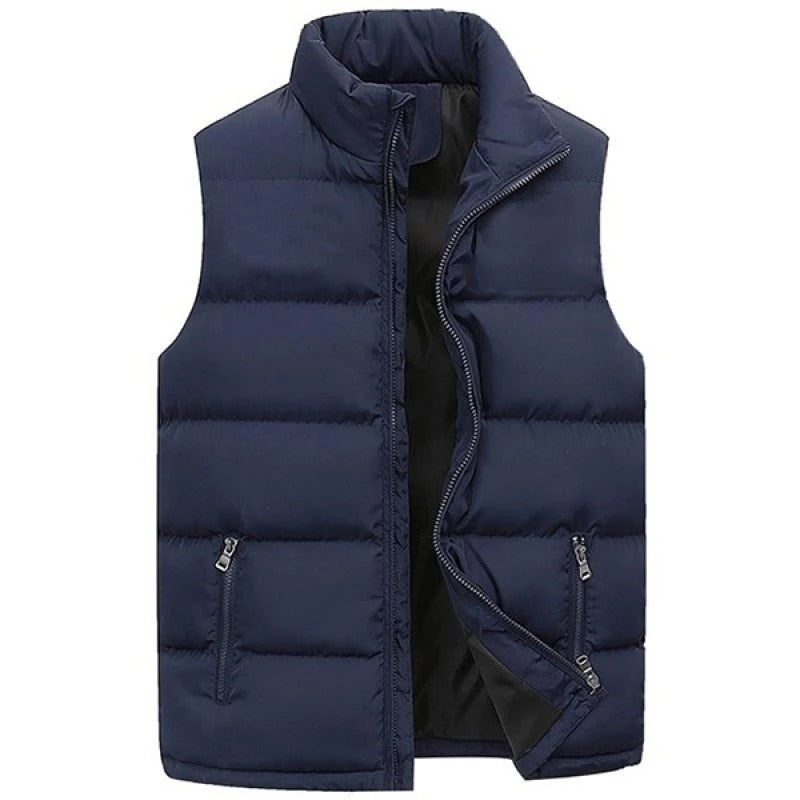 Men's Thick Winter Vest blue front