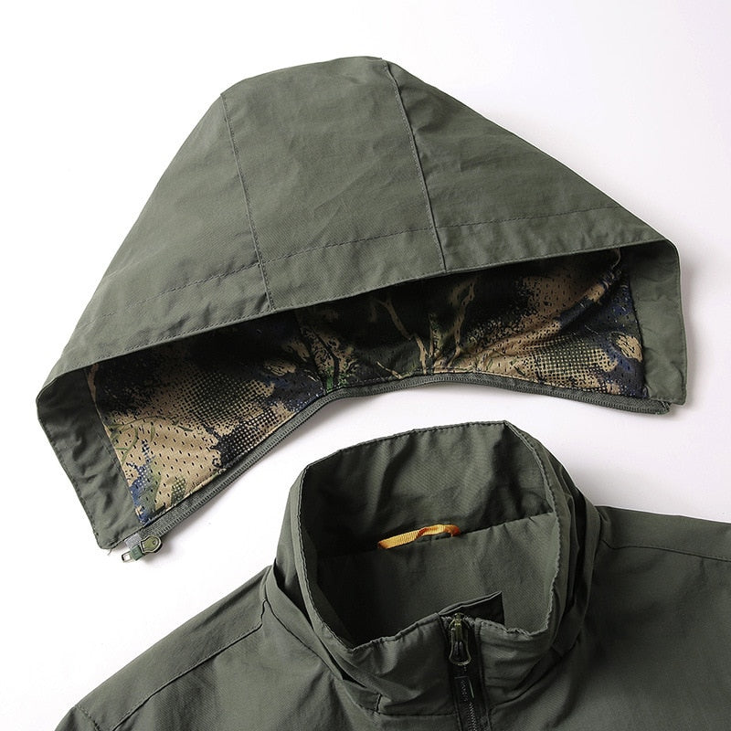 Plain Men's Hooded Winter Jacket - Windproof and Waterproof detachable hood