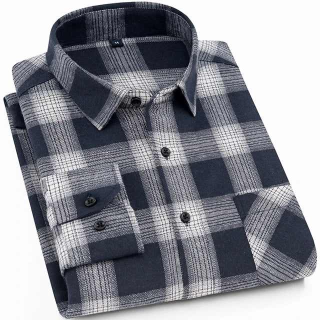 Men's Slim Fit Flannel Button Up Long Sleeve Shirt