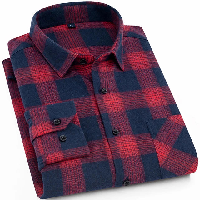 Men's Slim Fit Flannel Button Up Long Sleeve Shirt