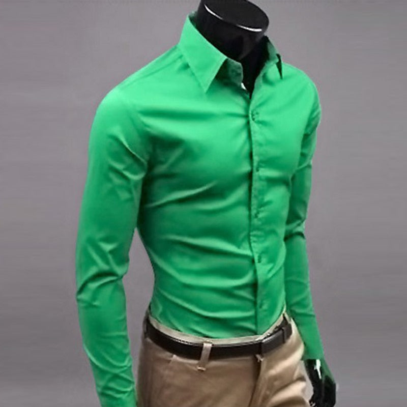 Men's Bright Dress Shirt green
