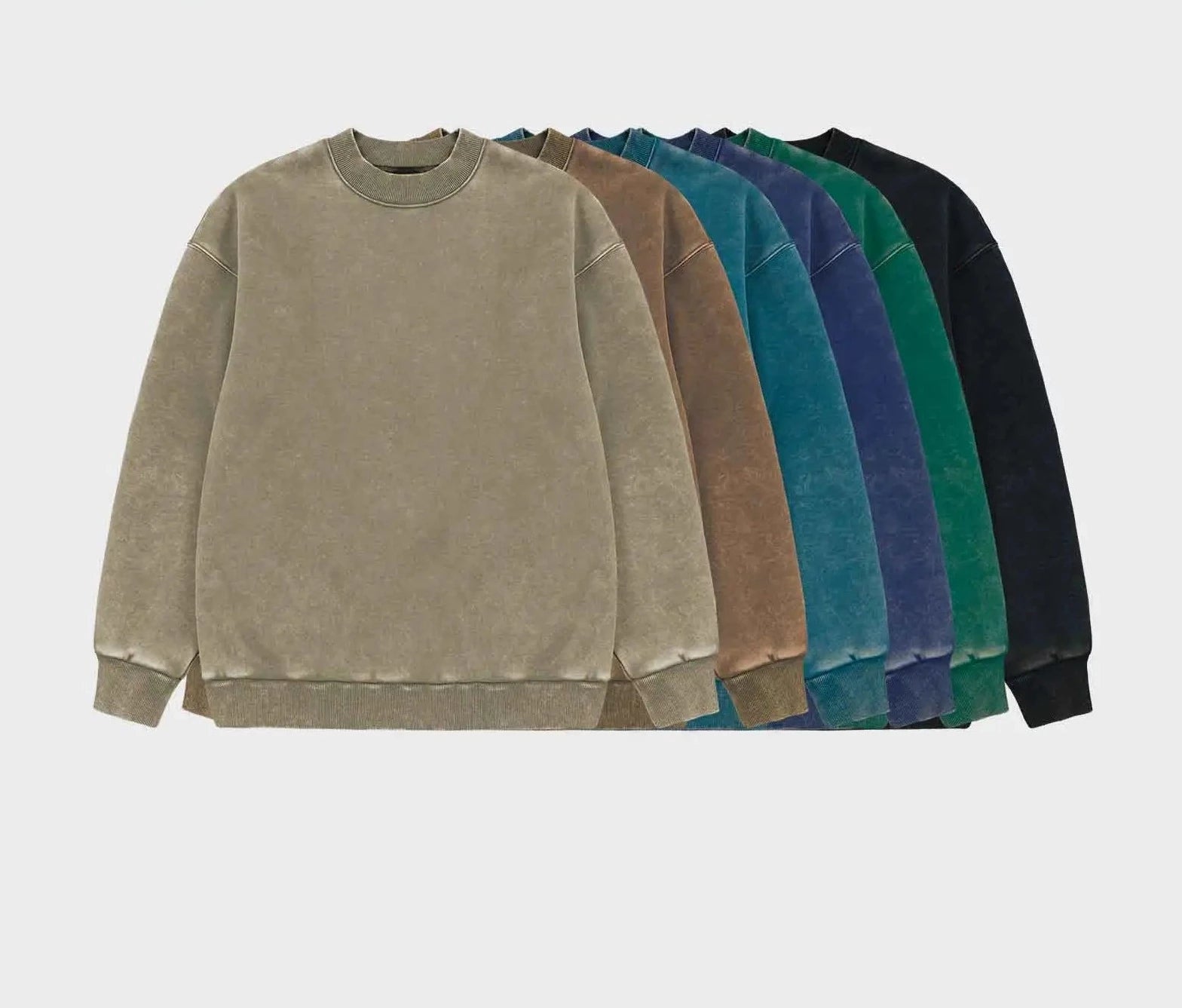 Fleece Textured Pullover Cotton Sweatshirt all colors