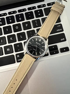 The Formal Leather Watch khaki band and black face