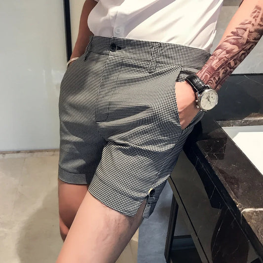 Grey Men's Stripped Professional Shorts