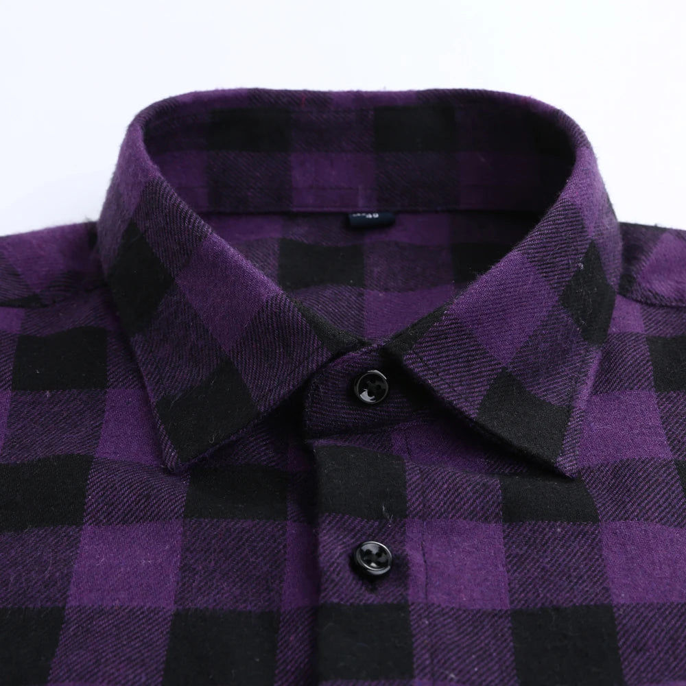 Men's Slim Fit Flannel Button Up Long Sleeve Shirt