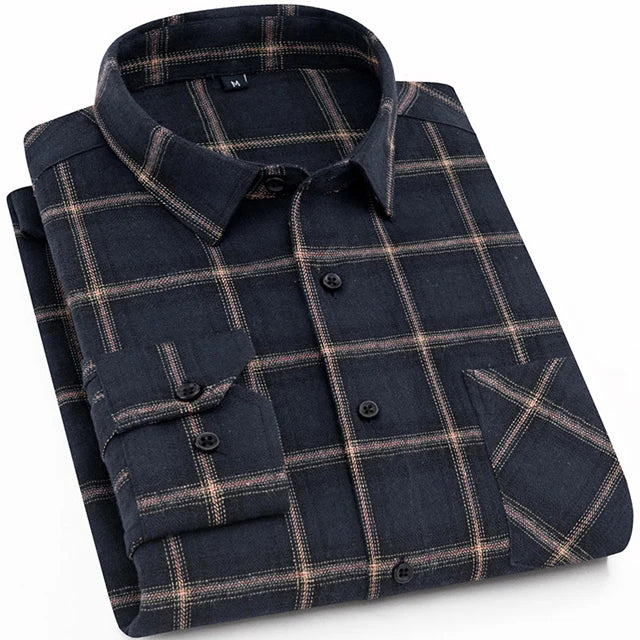 Men's Slim Fit Flannel Button Up Long Sleeve Shirt