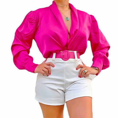 Women's Summer Blouse & Floral Shorts pink