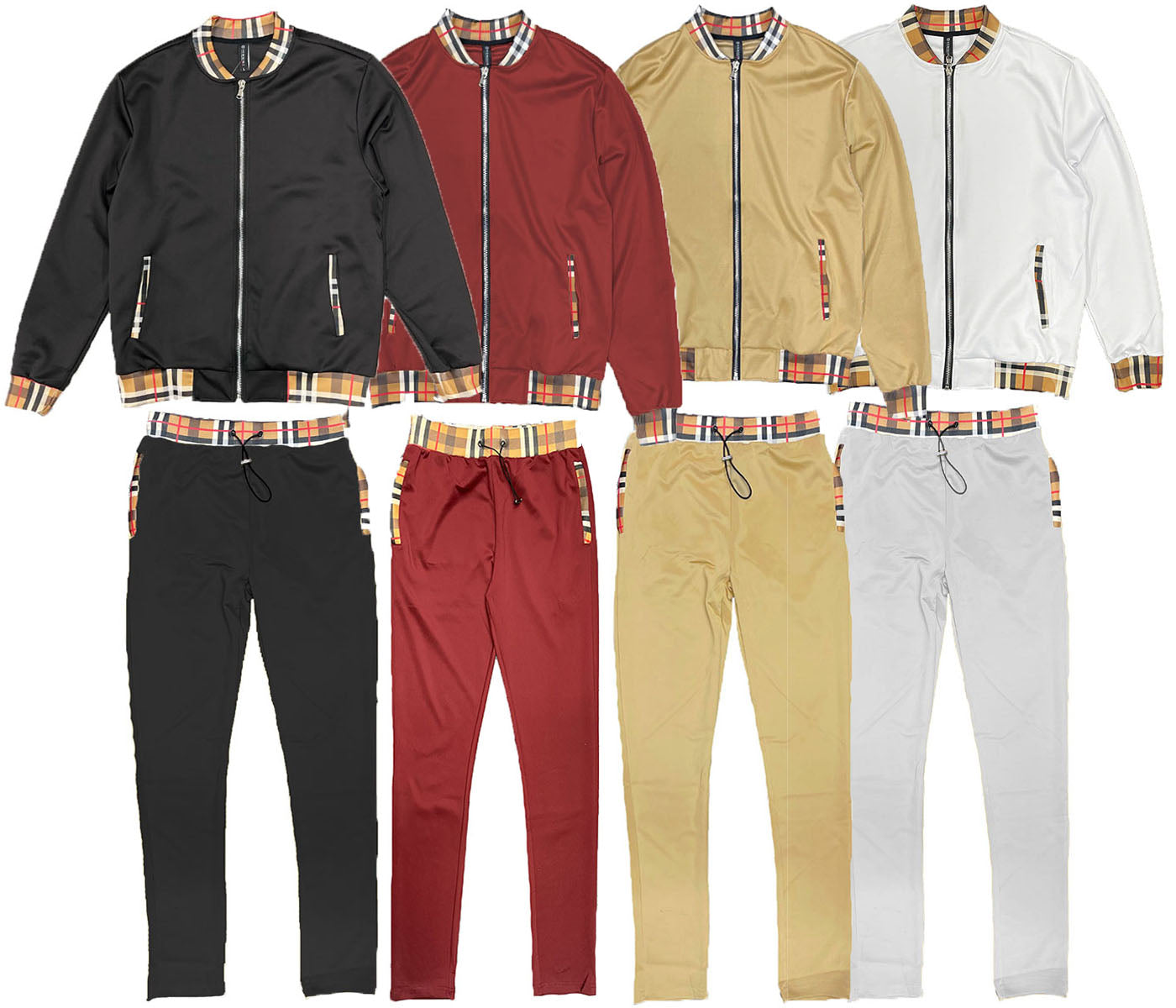 Men's Tracksuit with Plaid all colors next to one another