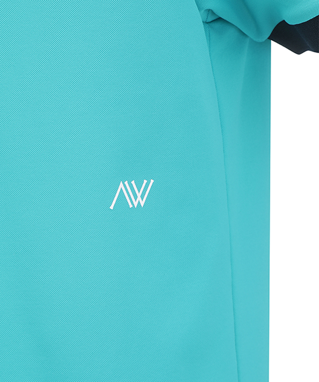 Cyan Men's ANEW Golf Polo Shirt close up side