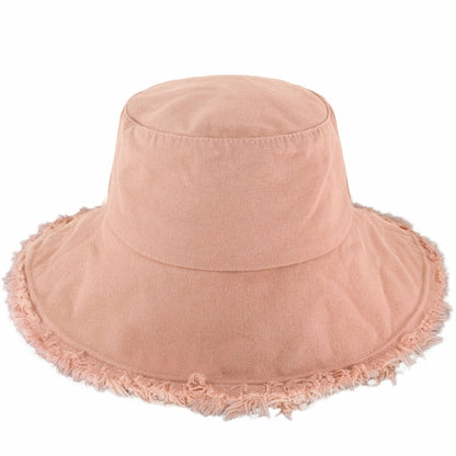 Plain Frayed Bucket Hat