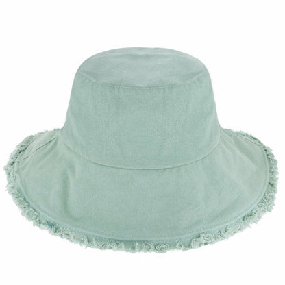 Plain Frayed Bucket Hat