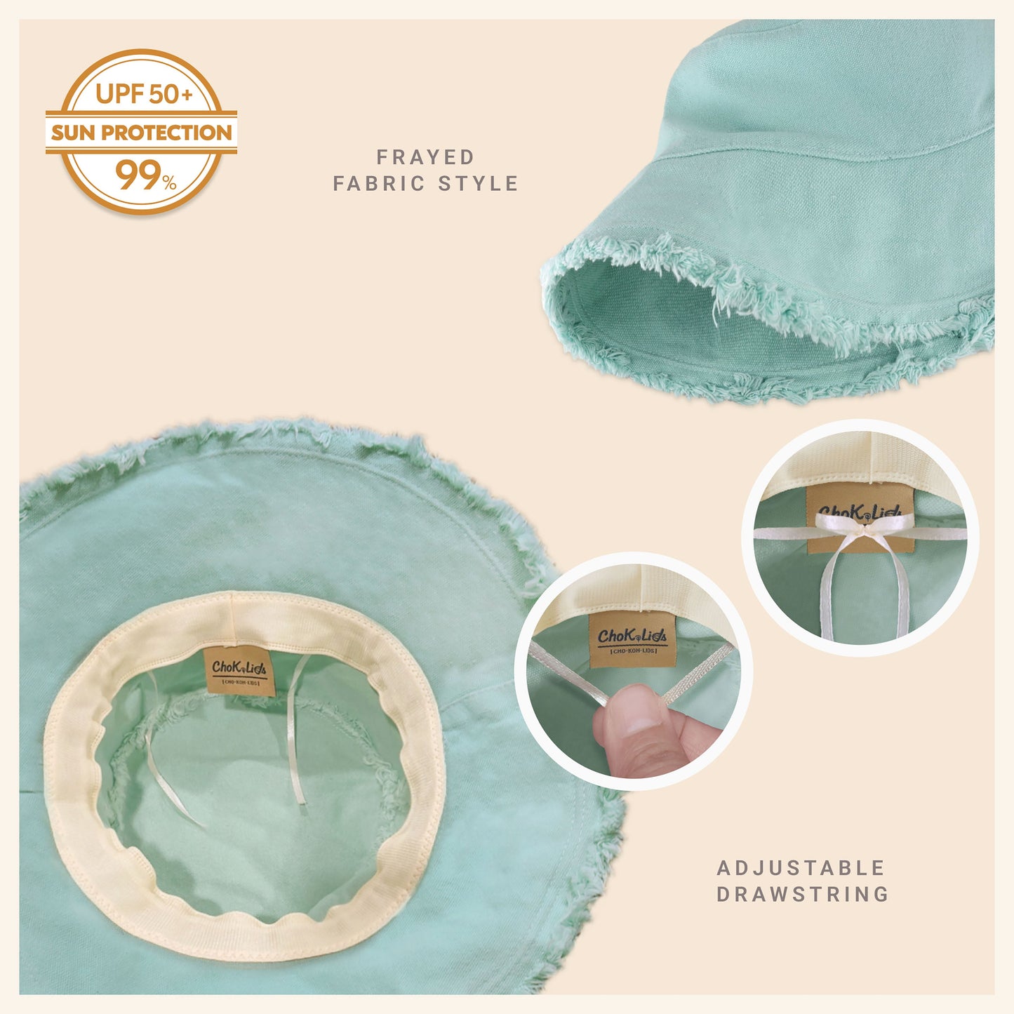 Plain Frayed Bucket Hat