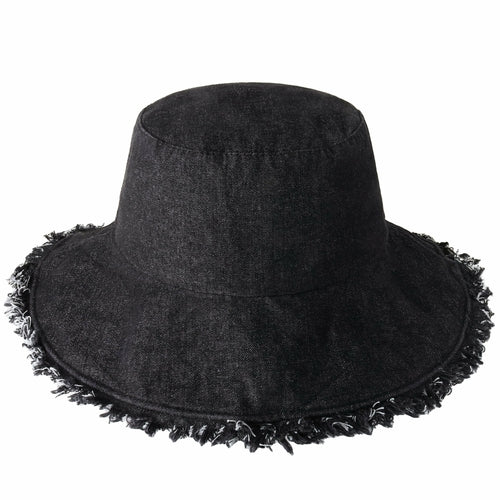 Plain Frayed Bucket Hat