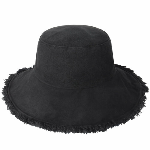 Plain Frayed Bucket Hat