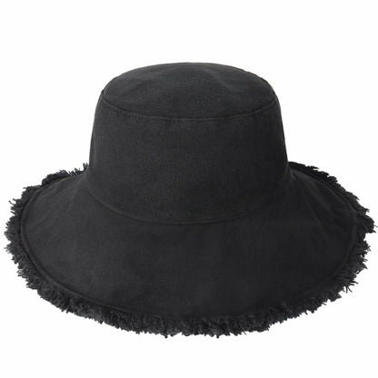 Plain Frayed Bucket Hat