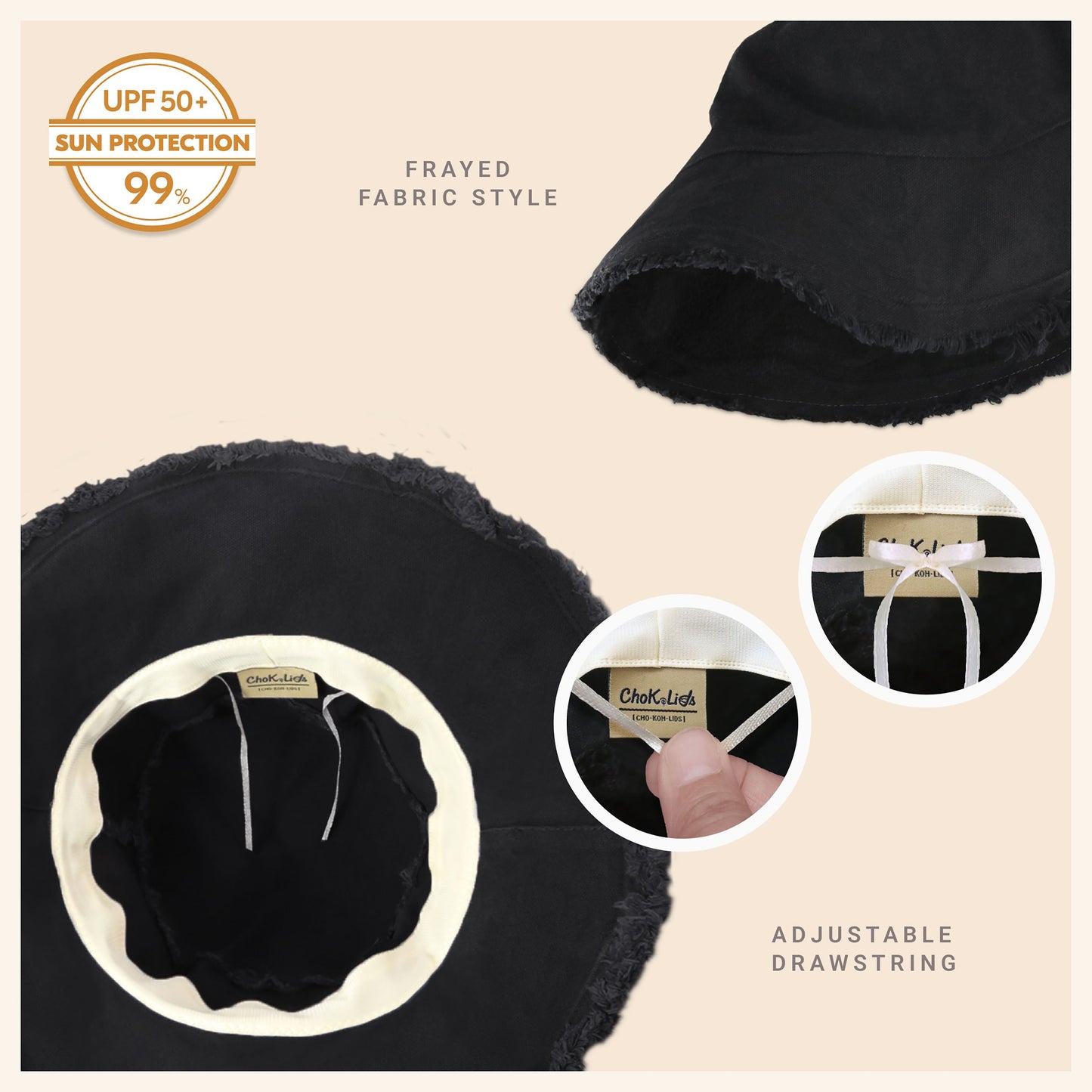 Plain Frayed Bucket Hat