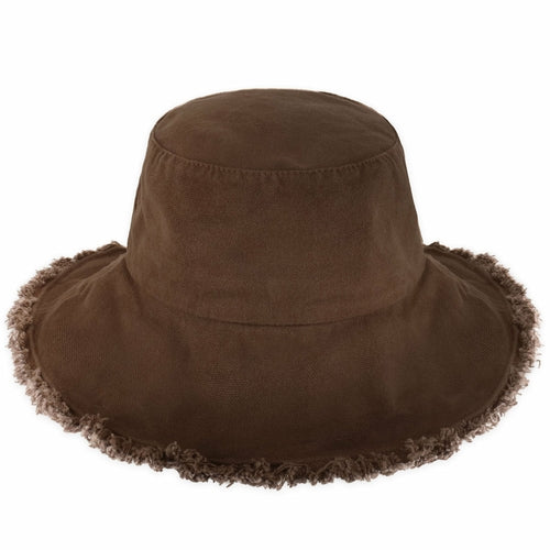 Plain Frayed Bucket Hat