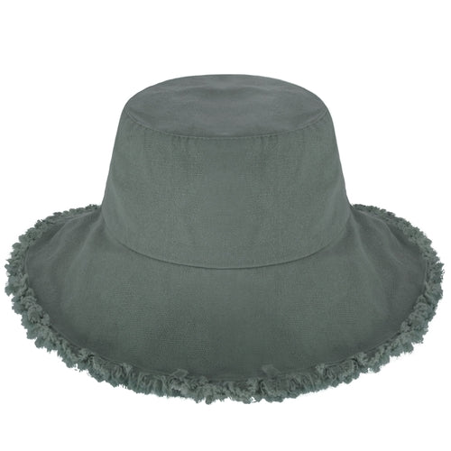 Plain Frayed Bucket Hat