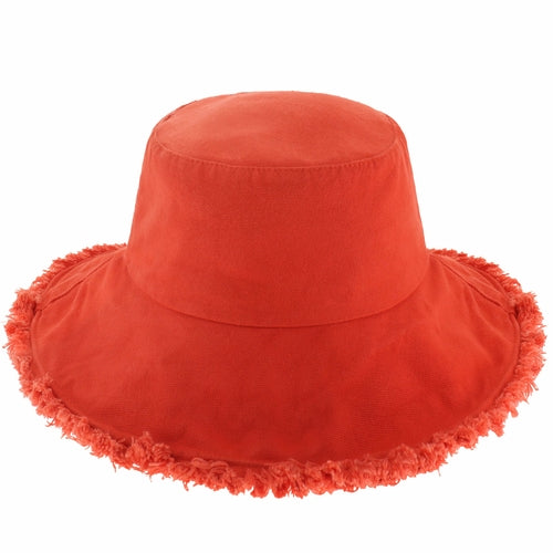 Plain Frayed Bucket Hat