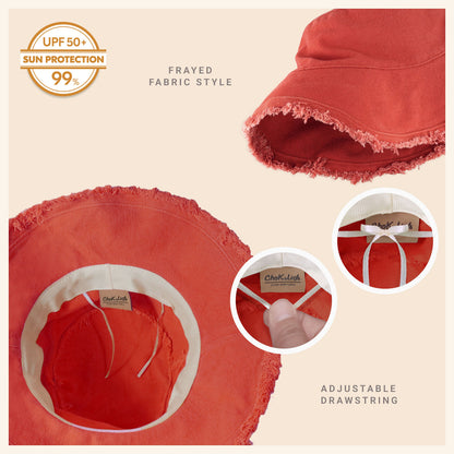 Plain Frayed Bucket Hat