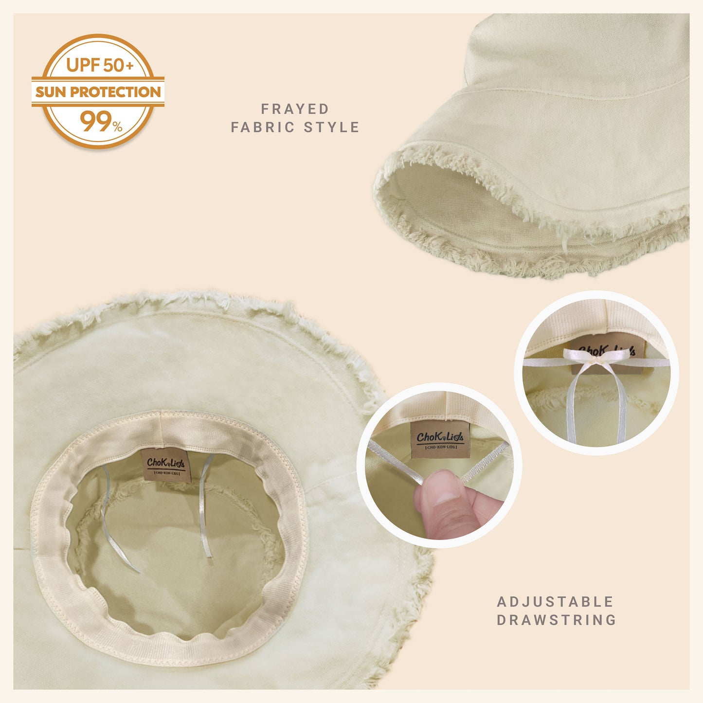 Plain Frayed Bucket Hat