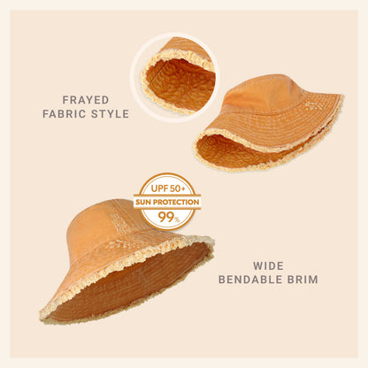 Plain Frayed Bucket Hat