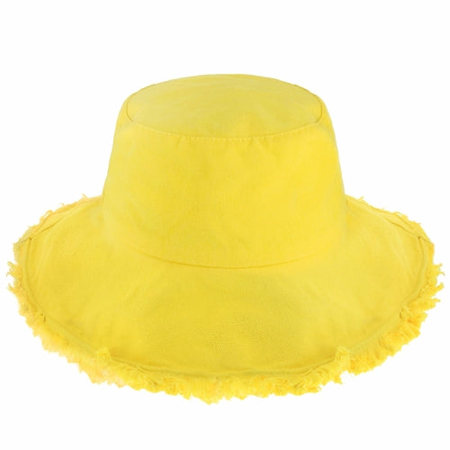 Plain Frayed Bucket Hat